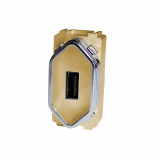 Modulo USB 2a - Novara Dourado Cromado